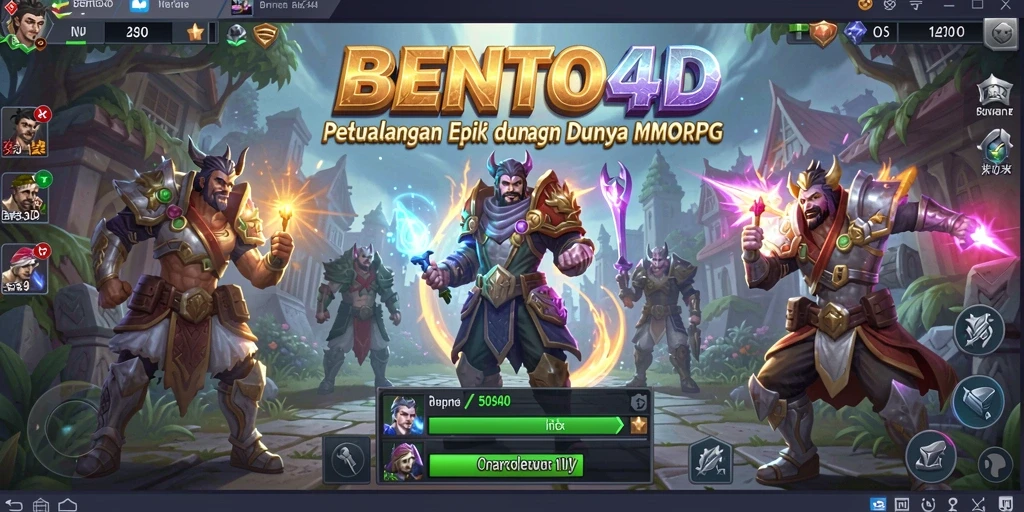 Tampilan gameplay mendebarkan dalam dunia MMORPG BENTO4D.