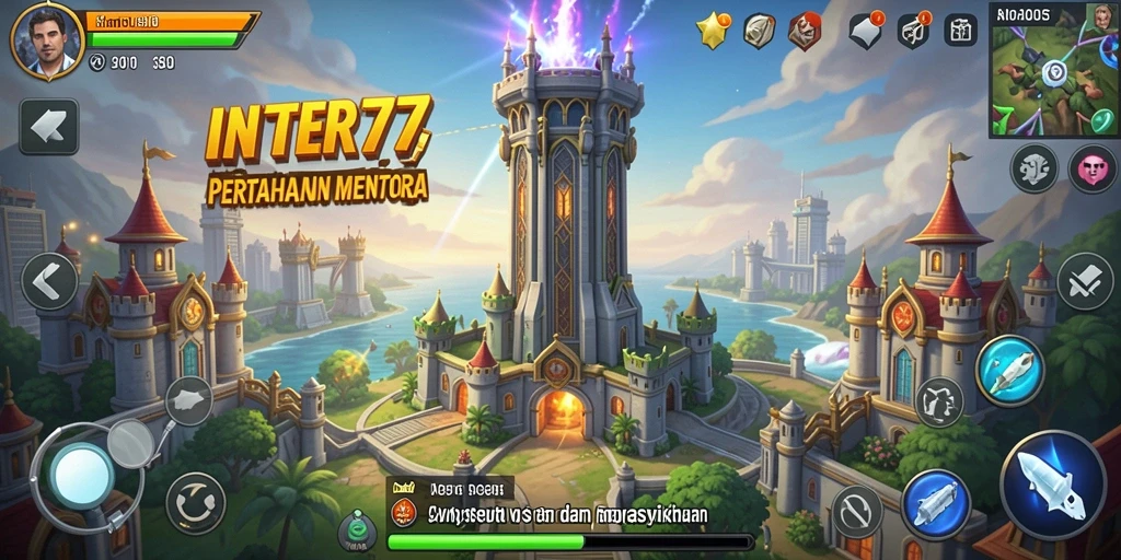 Screenshot INTER77 menampilkan aksi seru permainan Tower Defense yang menegangkan.