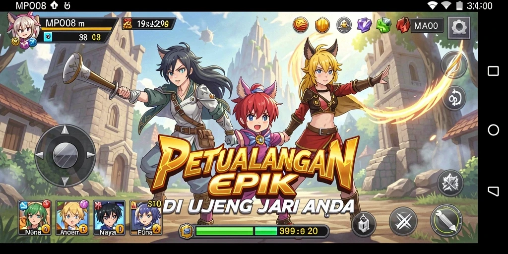 Tangkapan layar MPO08 menampilkan aksi pertarungan yang mendebarkan.