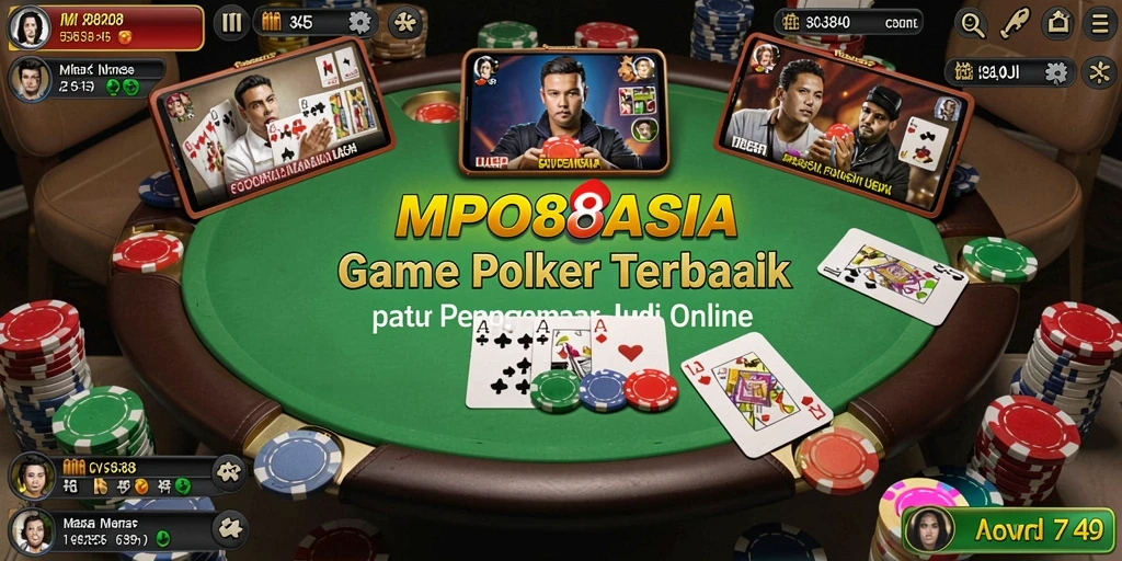 Tampilan antarmuka MPO88ASIA saat bermain Poker dengan teman-teman.