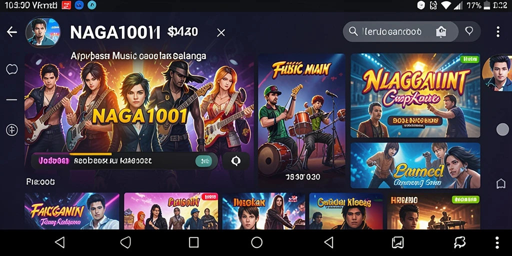 Tangkapan layar dari gameplay NAGA1001 yang menunjukkan fitur musik interaktif.