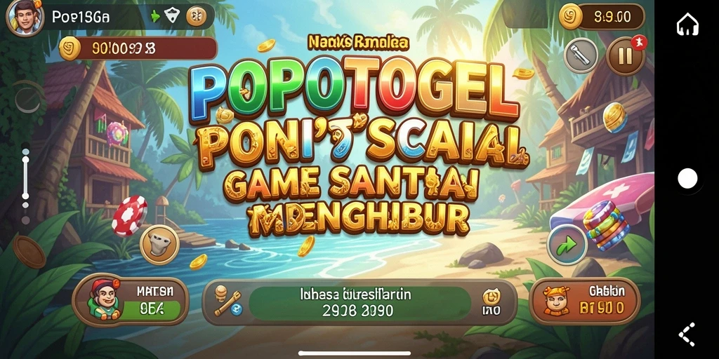 Screenshot menunjukkan gameplay seru dan karakter ceria di POPOTOGEL.