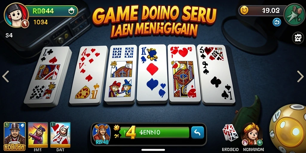 Tampilan gameplay menarik dari RR44 saat bermain domino.